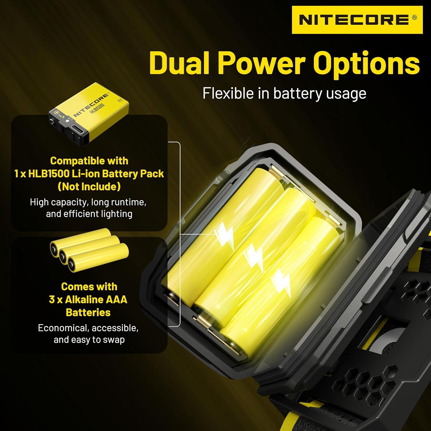 Nitecore HA23 UHE 600 Lumen MCT Outdoor Headlamp Multiple Color Temperatures Lightweight AAA Headlight Tag (Blue)