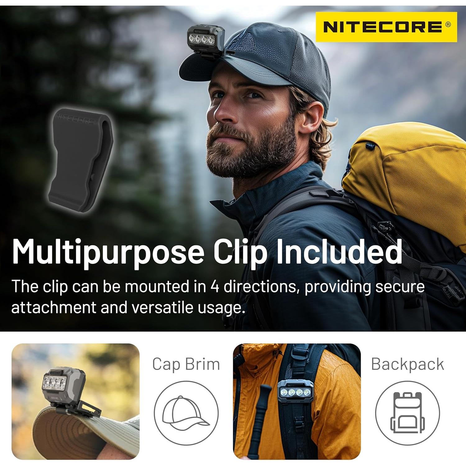 Nitecore HA23 UHE 600 Lumen MCT Outdoor Headlamp Multiple Color Temperatures Lightweight AAA Headlight Tag (Blue)