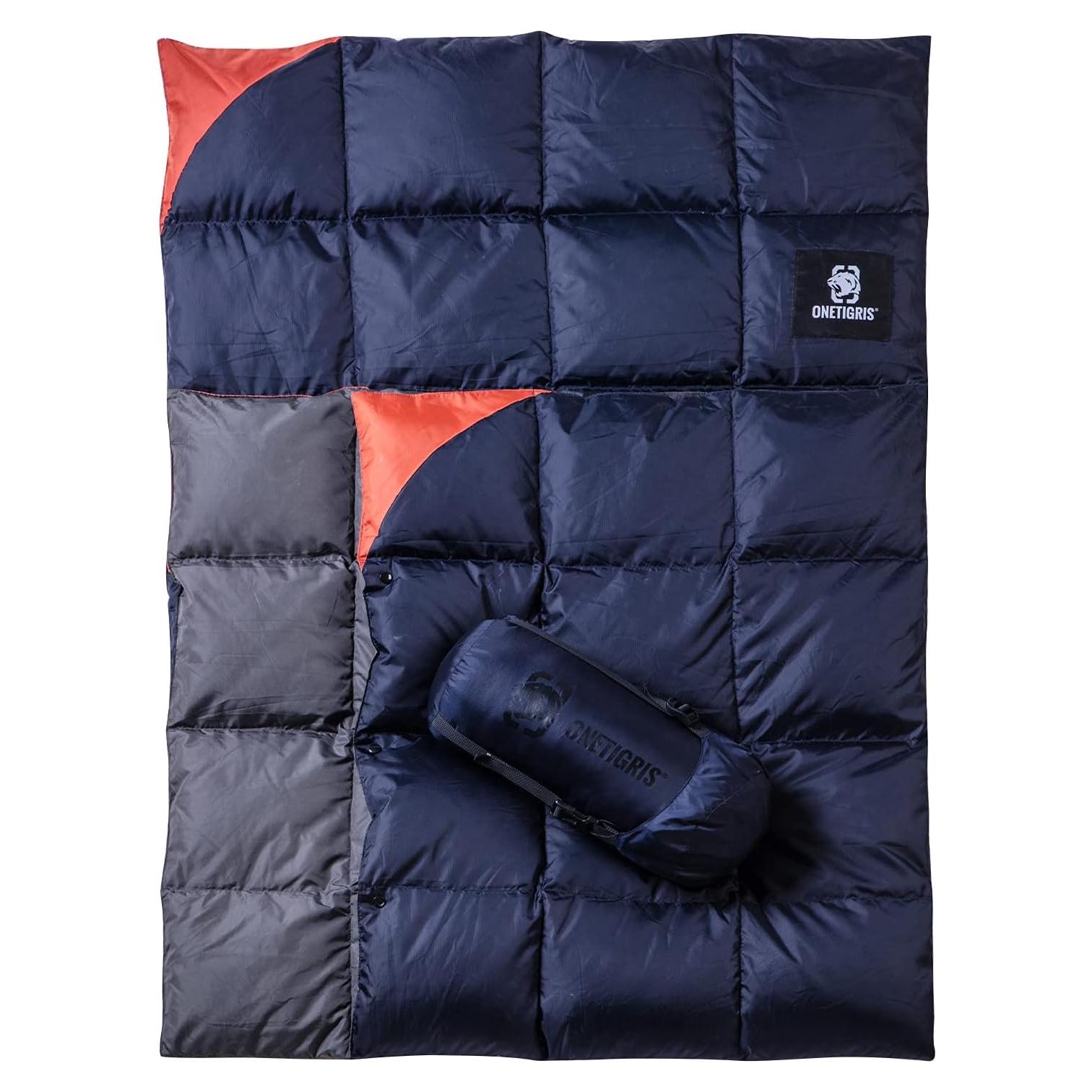 Manta de Camping OneTigris Plegable 300g Plumas Azul