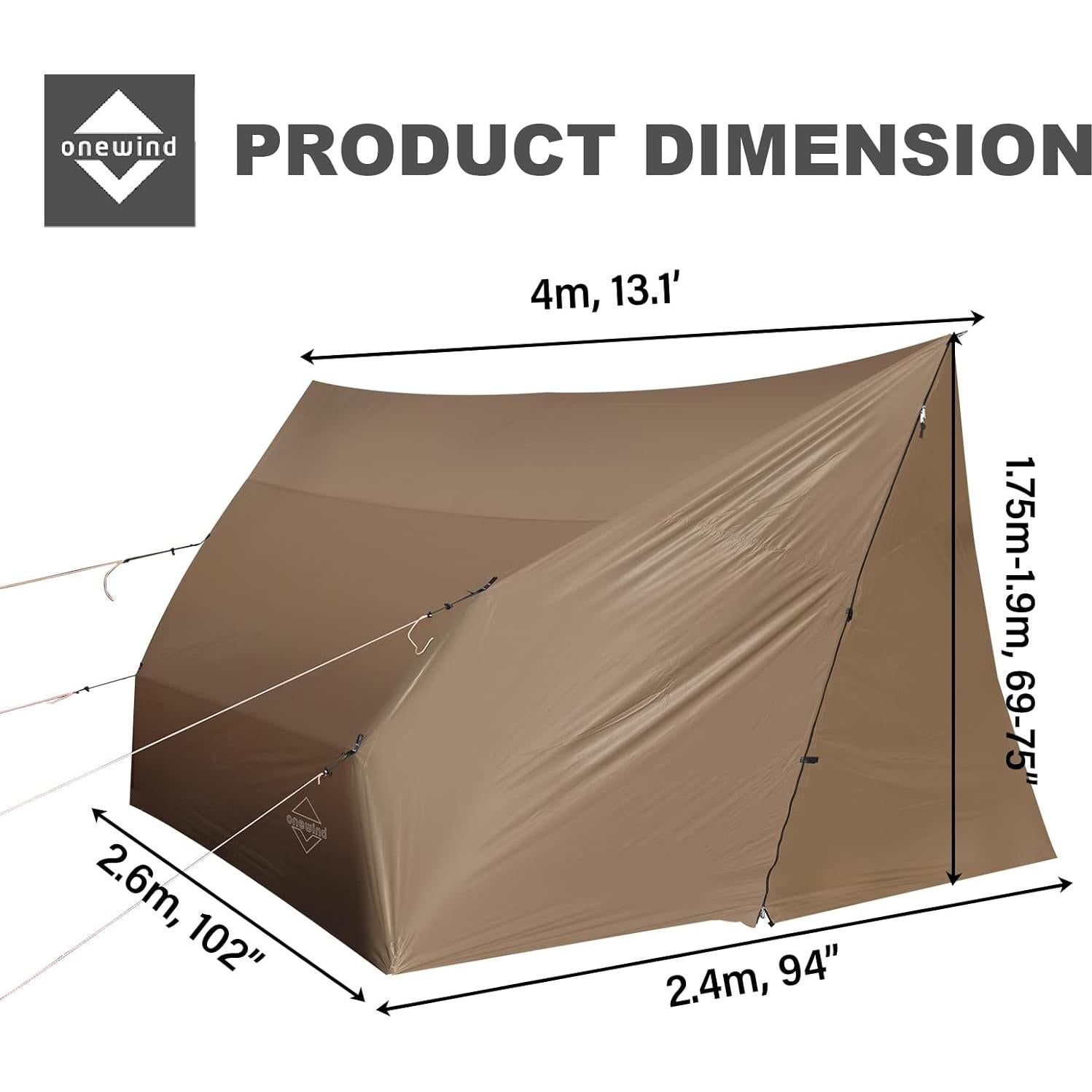 Toldo de Lluvia Onewind 4.27x3.96m Ultraligero Impermeable