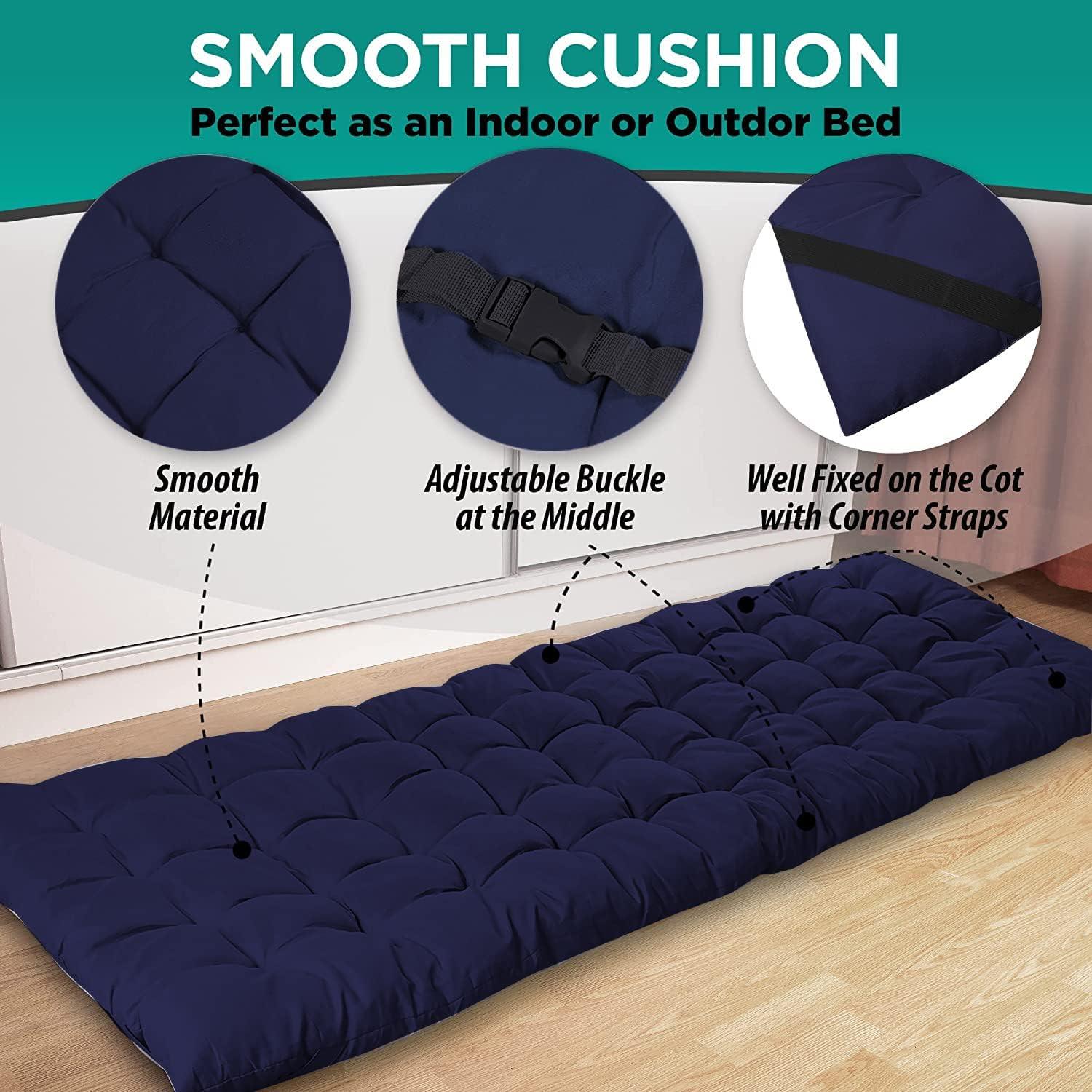 Cuna de Camping Plegable ZONETECH con Almohadilla 185x68cm