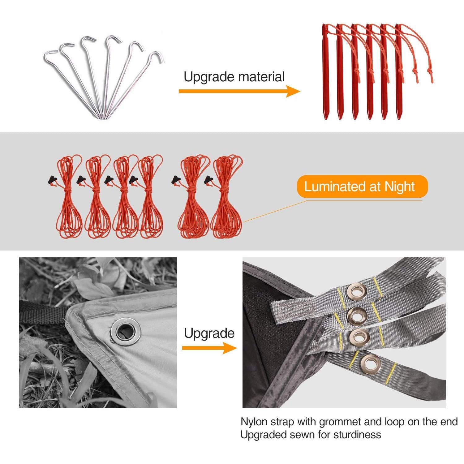Toldo Impermeable REDCAMP 3.05x3.05m para Camping y Mochileros