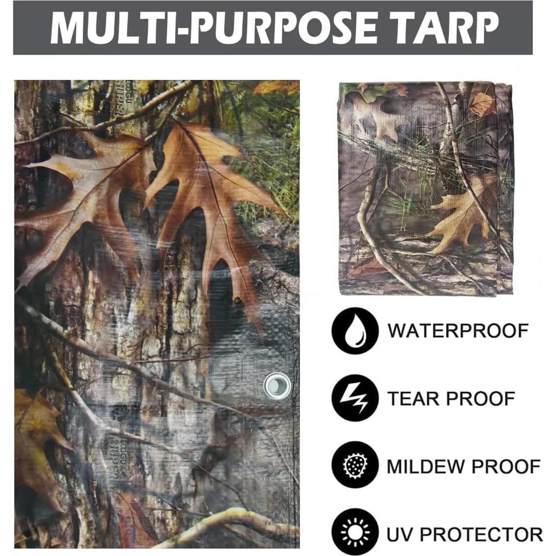 Lona Impermeable LOOGU Camo de Árbol 3.05x4.88m 10mil