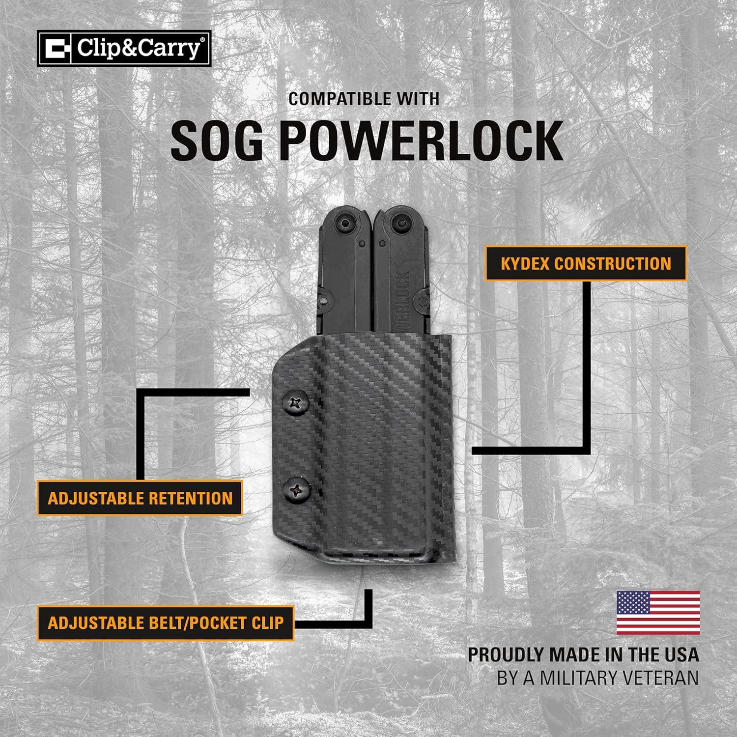 Funda Kydex Clip & Carry para Multiherramienta SOG Powerlock - Negro