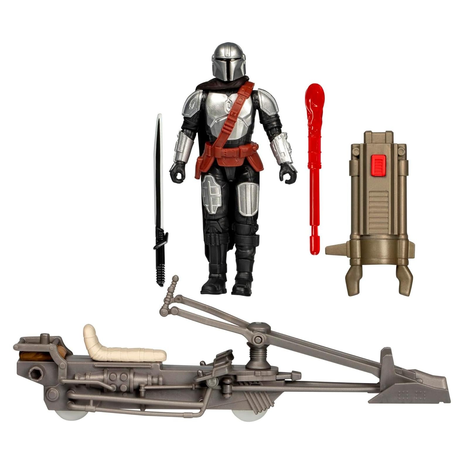 Figura de Acción El Mandaloriano con Moto Speeder Hasbro 10 cm