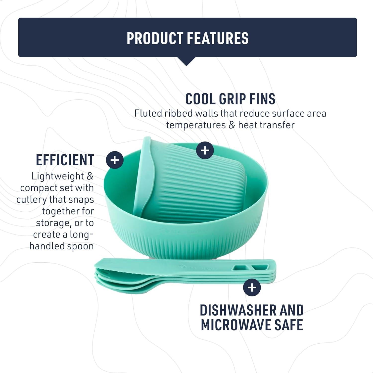 Sea to Summit Passage 1-Person Camping Dinnerware Set, Bowl, Cup, Utensils