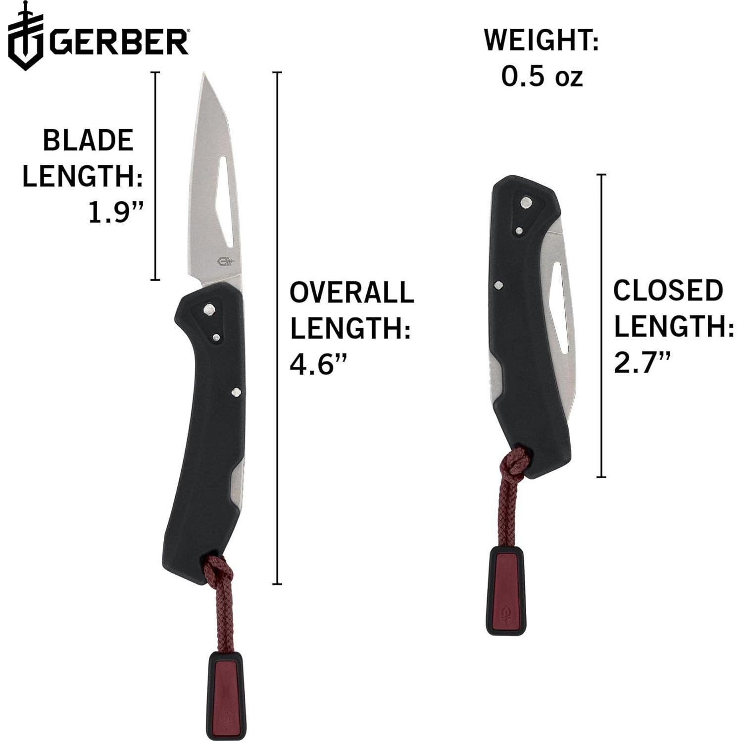Cuchillo de bolsillo Gerber Gear LST Mini - Acero inoxidable 4.8 cm