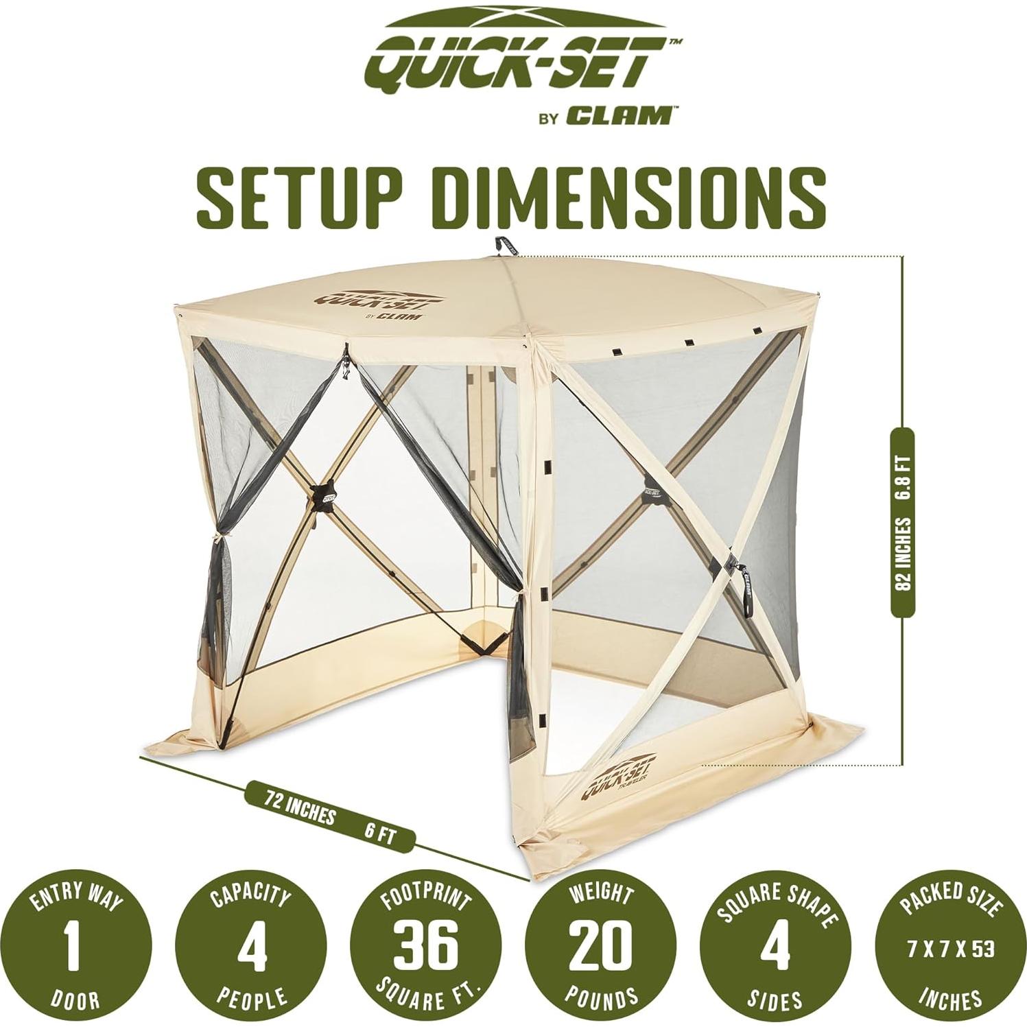 Tienda Pop-Up CLAM Traveler 1.83x1.83m Beige - Gazebo Camping