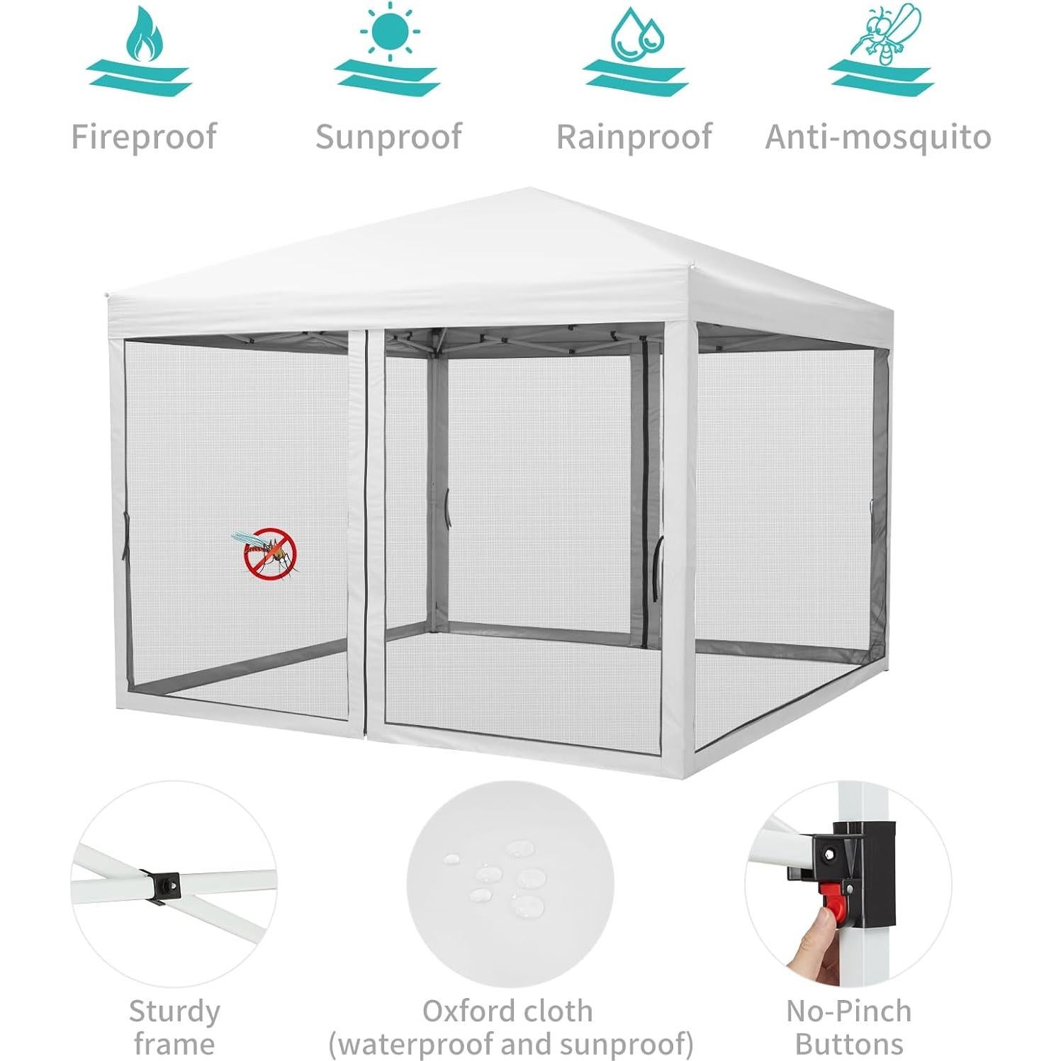 Carpa Plegable GarveeLife 3x3m Impermeable con Mosquitera