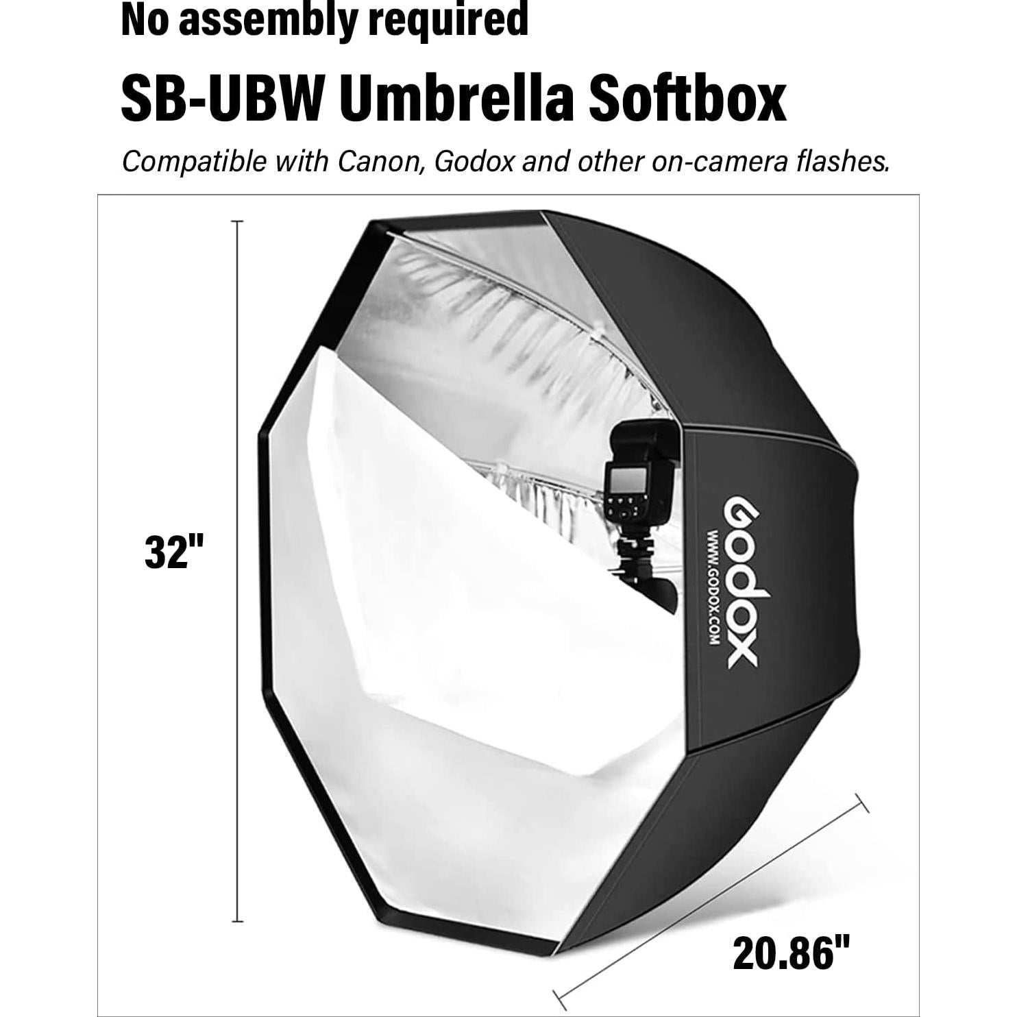 Godox Softbox Octagonal 80cm con Bolsa para Fotografía