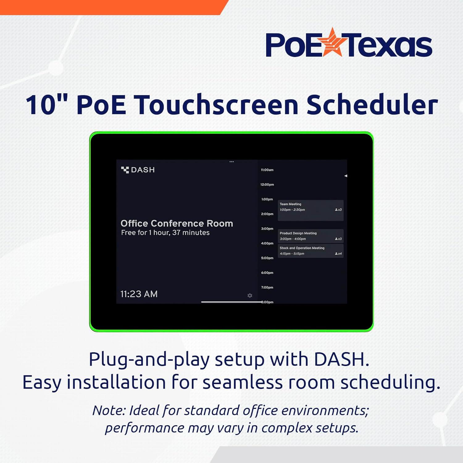 Programador de Reuniones PoE Texas 10" Pantalla Táctil LED