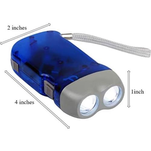 Linterna de Manivela Evelots - Paquete de 4 - LED Doble - Camping y Emergencias