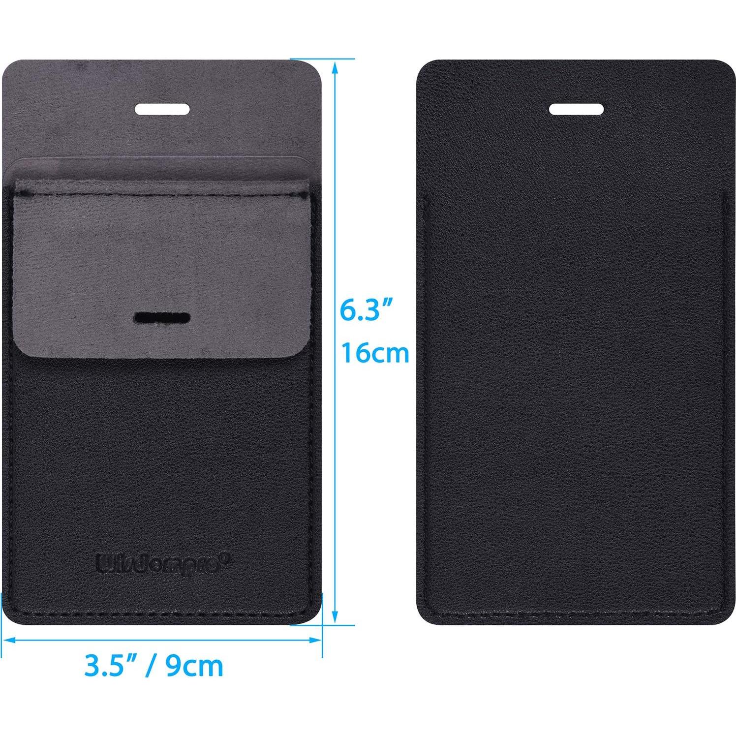 Protector de Bolsillo Wisdompro - Funda de Cuero PU Negra - Paquete de 3