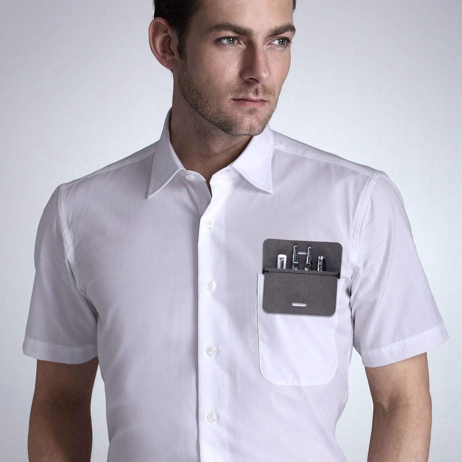 Protector de Bolsillo Wisdompro - Funda de Cuero PU Negra - Paquete de 3