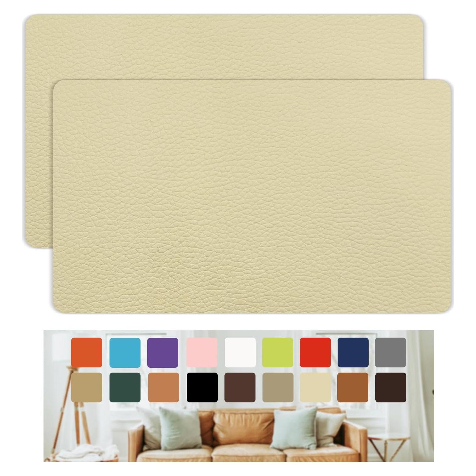 Parche de Reparación de Cuero Beige Giftmeet 20x30 cm 2 Pcs