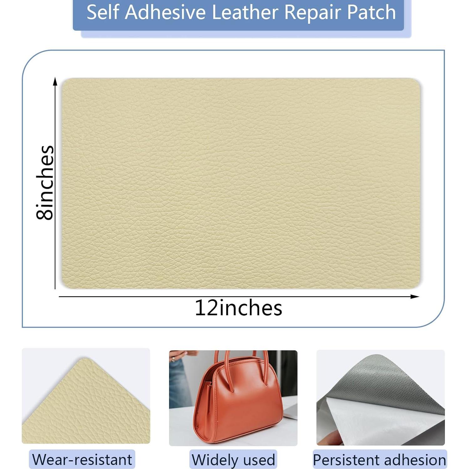 Parche de Reparación de Cuero Beige Giftmeet 20x30 cm 2 Pcs