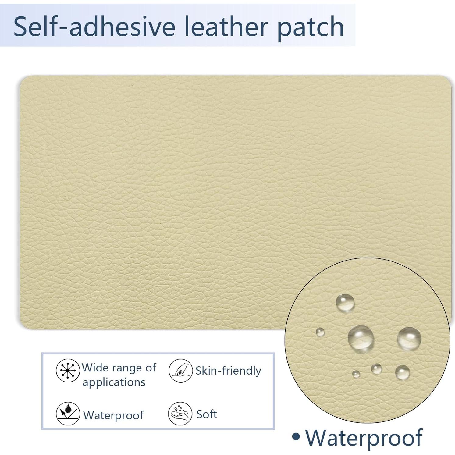 Parche de Reparación de Cuero Beige Giftmeet 20x30 cm 2 Pcs