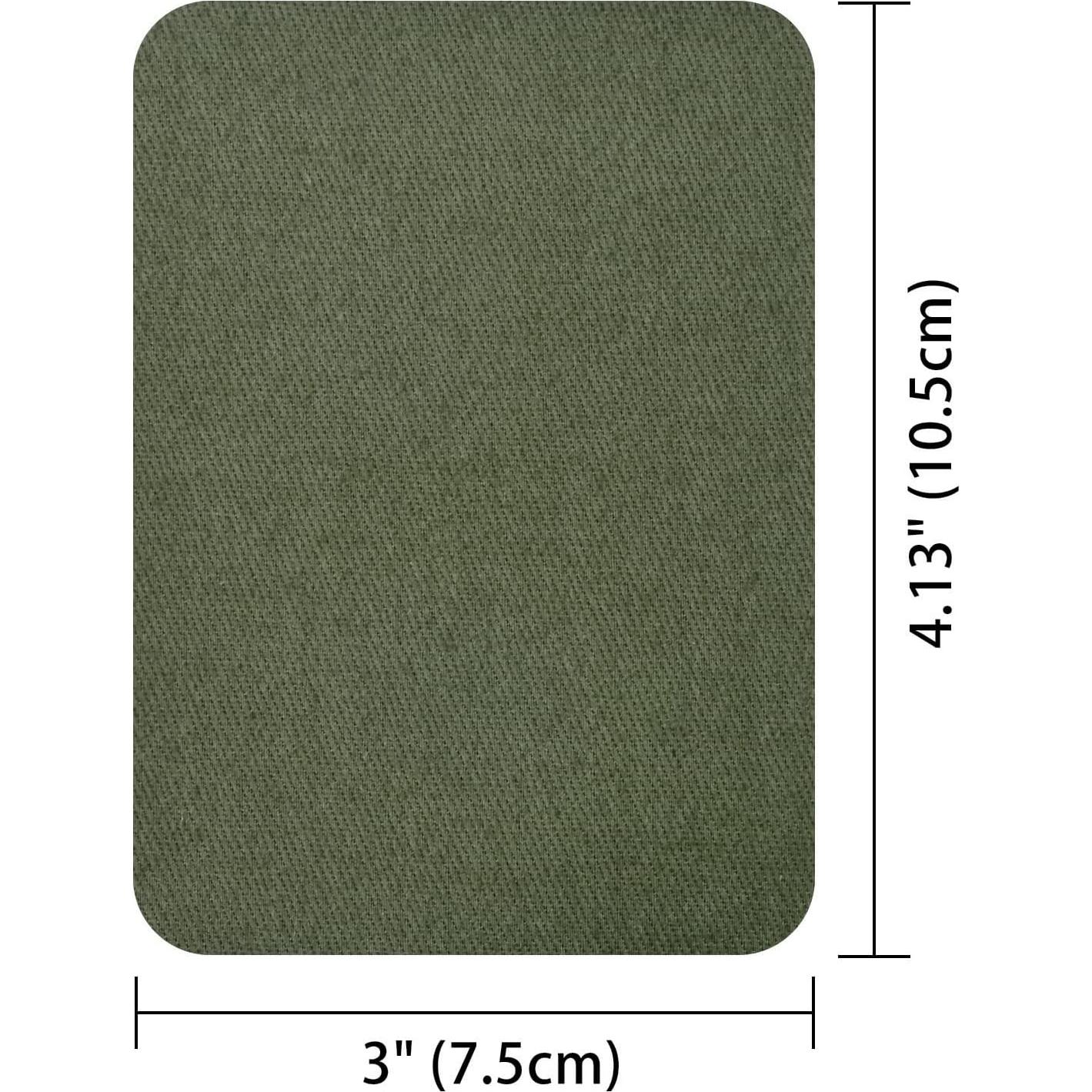 Parches Termoadhesivos Guokuai 12PCS Algodón Verde Militar 7.5x10.5cm