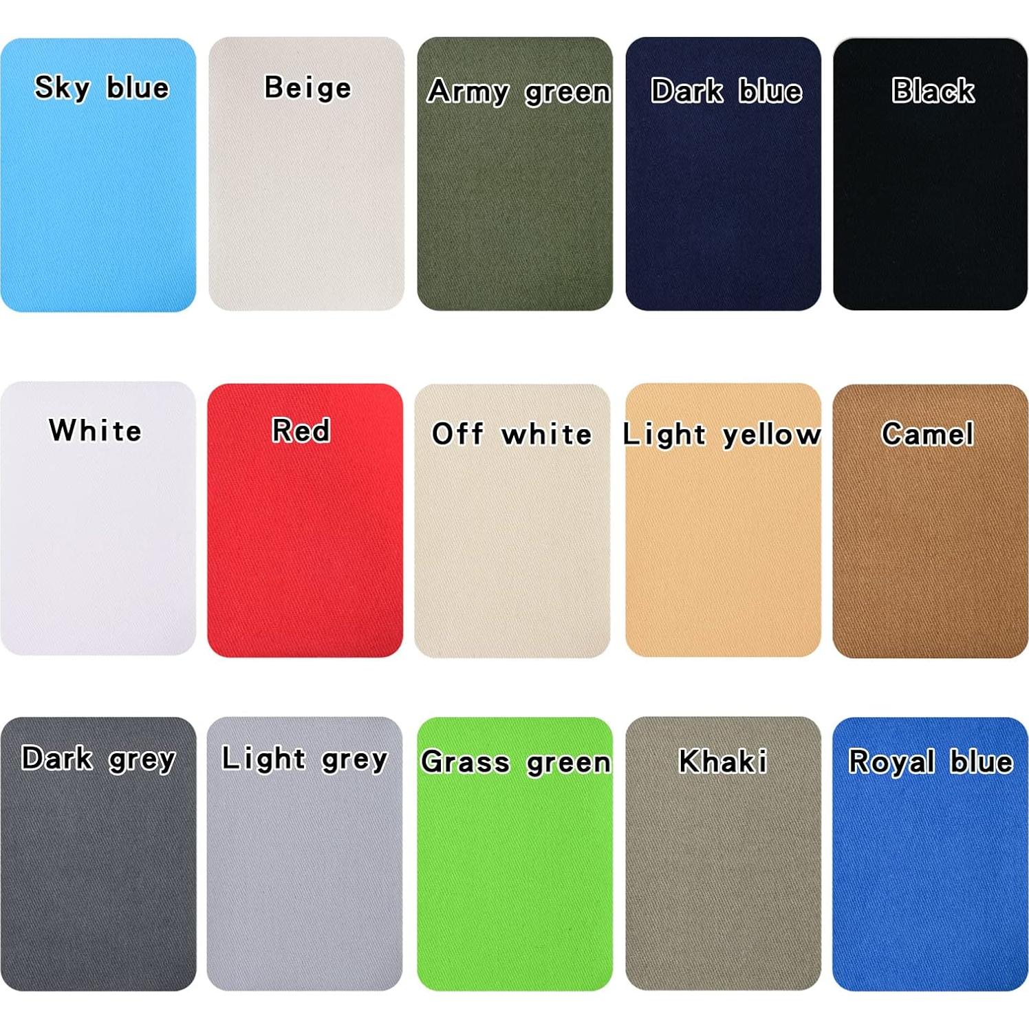 Parches Termoadhesivos Guokuai 12PCS Algodón Verde Militar 7.5x10.5cm