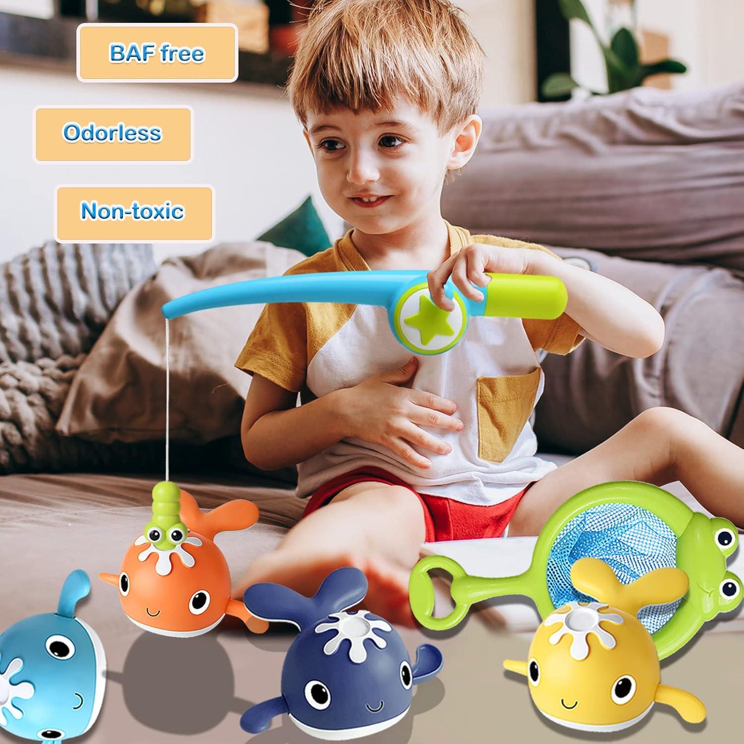 Juguetes de baño LOYUEGIYO, juego de pesca magnética para bebés