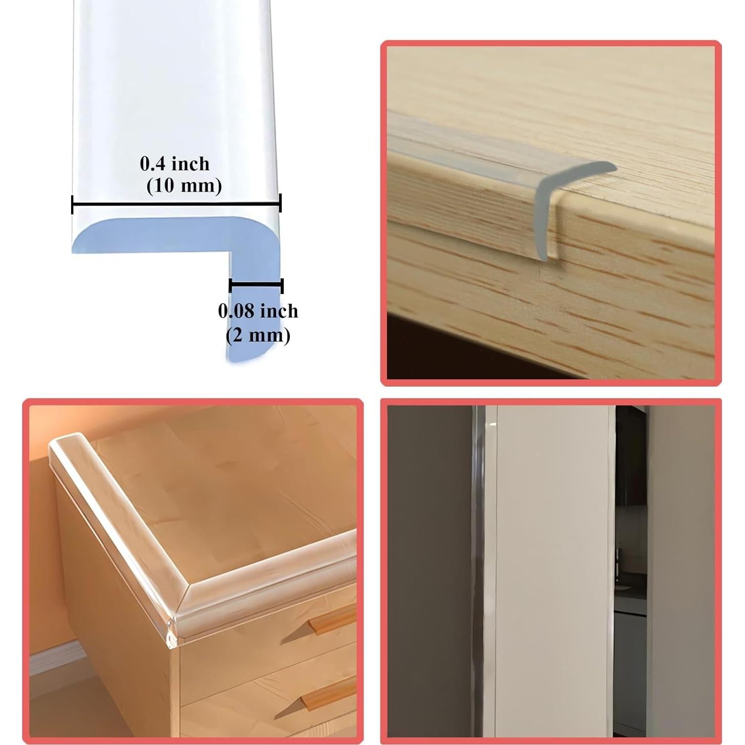 Protectores de Esquinas para Muebles HOLIBIC 6m Silicona Transparente