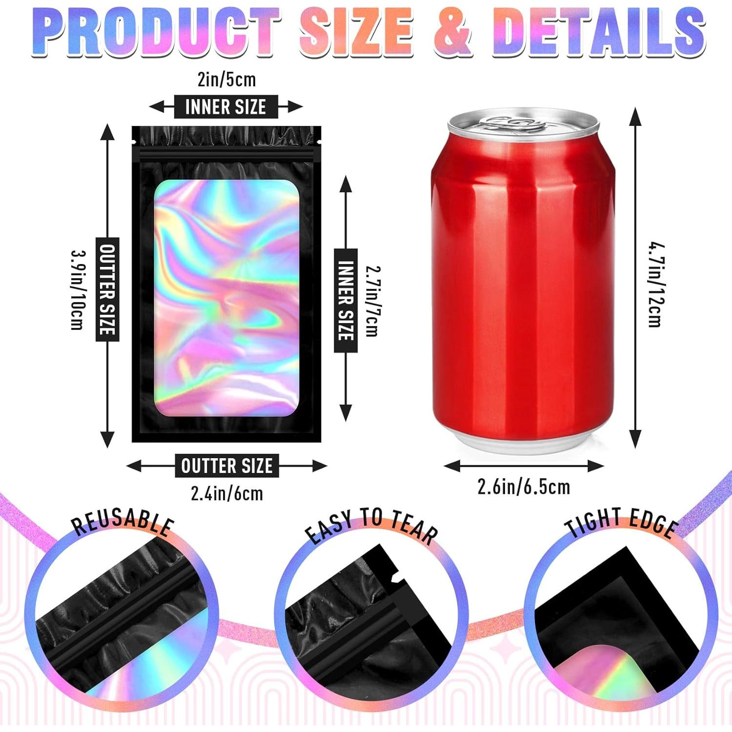 Bolsas Mylar 100 PCS FITIMOR a Prueba de Olores 6.1x9.9 cm