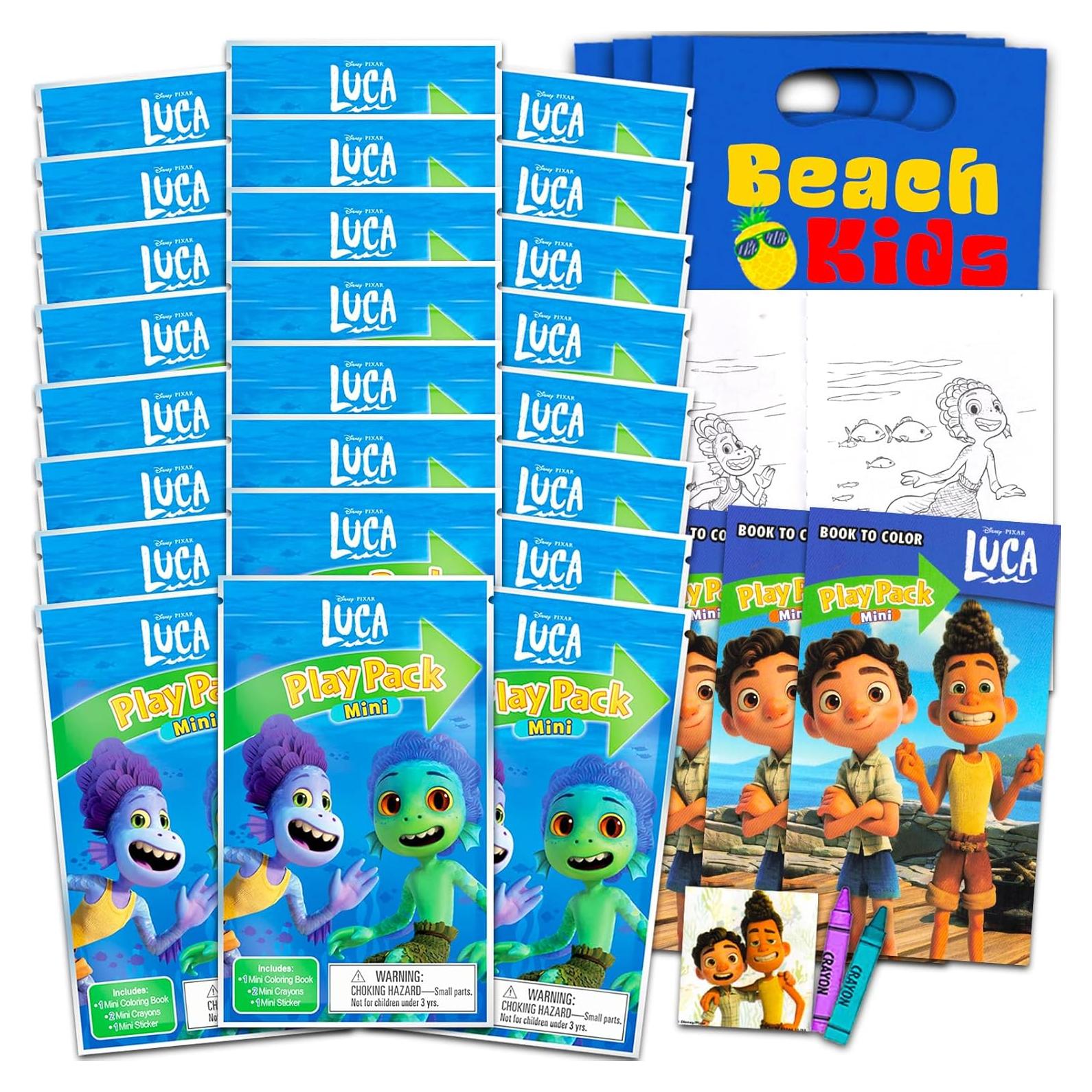 Conjunto de Fiesta Mini Luca Disney - 24 Paquetes con Stickers y Colorear