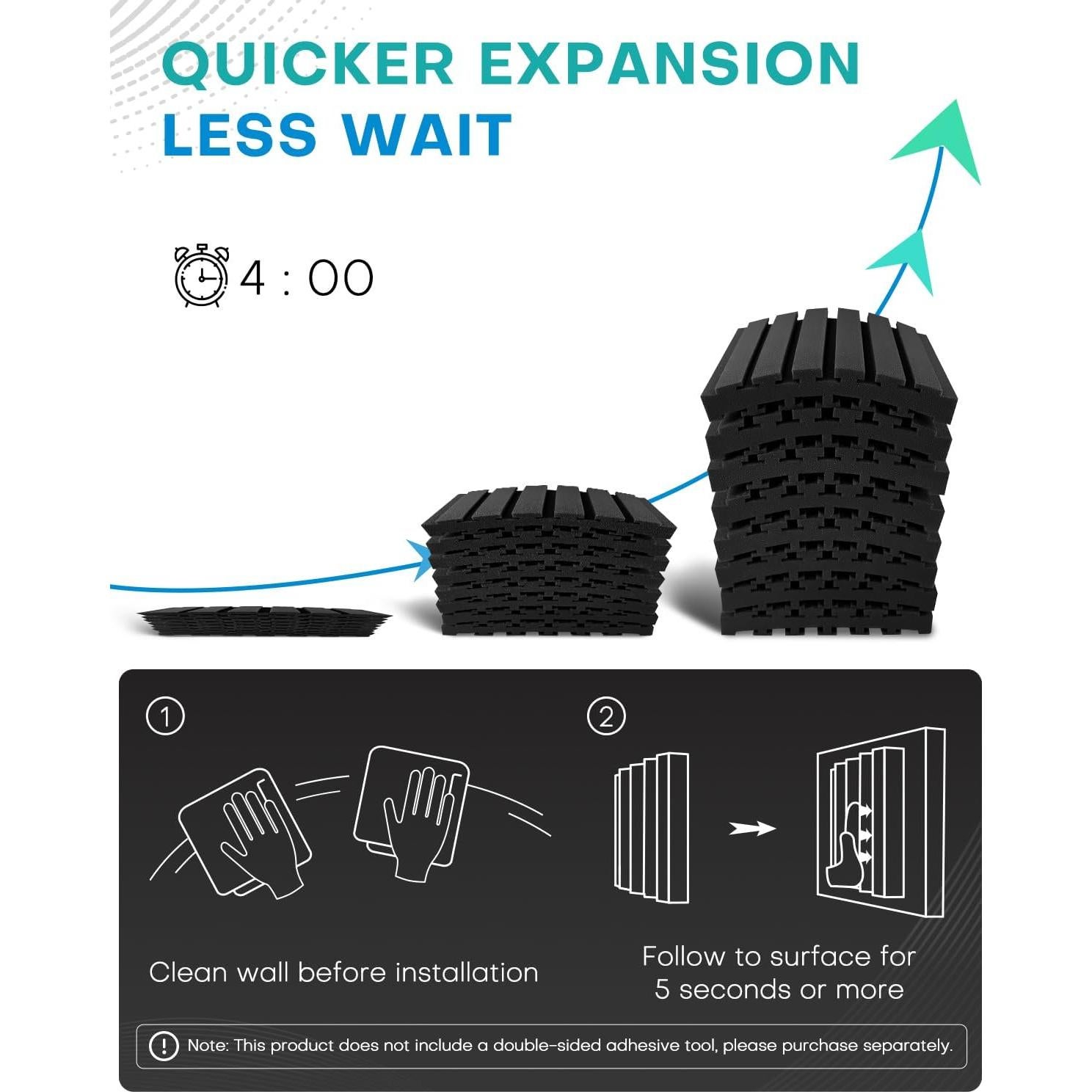 36 Paneles Acústicos Curvados Absorbentes de Sonido 2" Negro