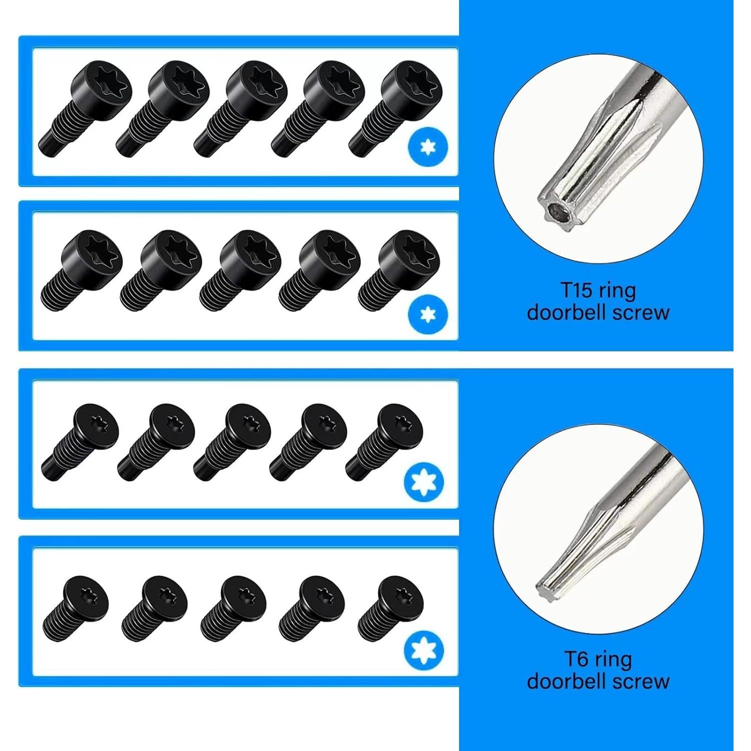 Juego de Puntas y Tornillos para Timbre de Video Ring - Azul
