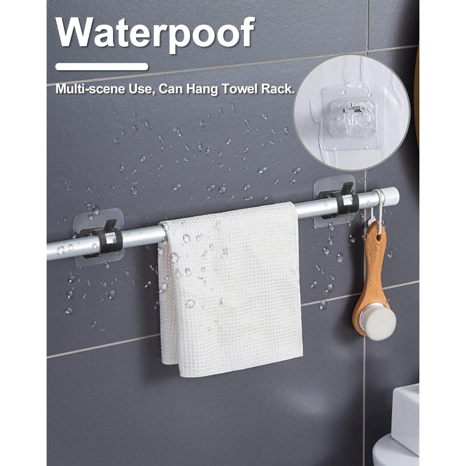 Soporte para Barra de Cortina Sin Perforación Tendiren 10pcs Negro