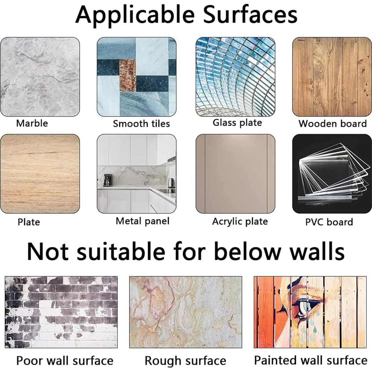 Soporte para Barra de Cortina Sin Perforación Tendiren 10pcs Negro