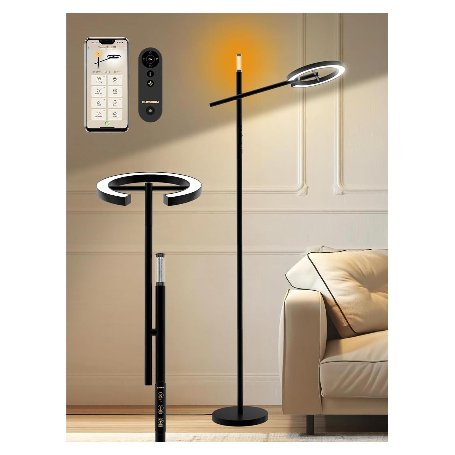 Lámpara de Suelo Inteligente GLOWRIUM 10000 Lux LED Regulable