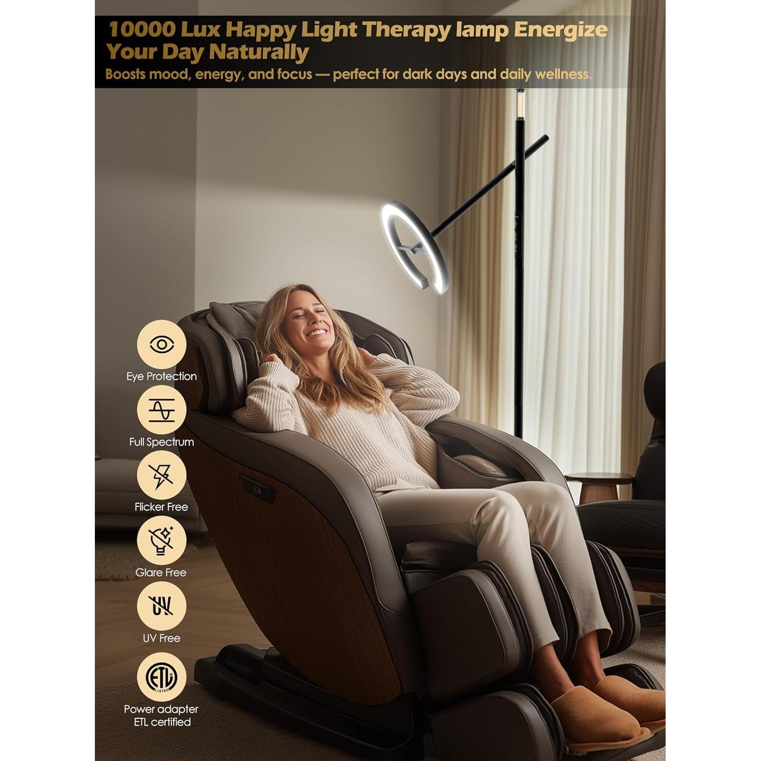 Lámpara de Suelo Inteligente GLOWRIUM 10000 Lux LED Regulable