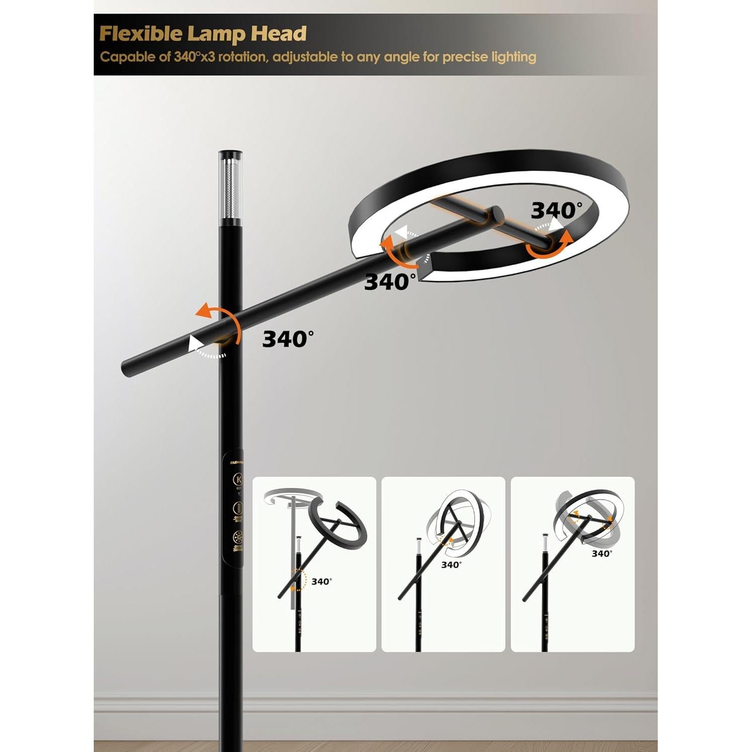 Lámpara de Suelo Inteligente GLOWRIUM 10000 Lux LED Regulable