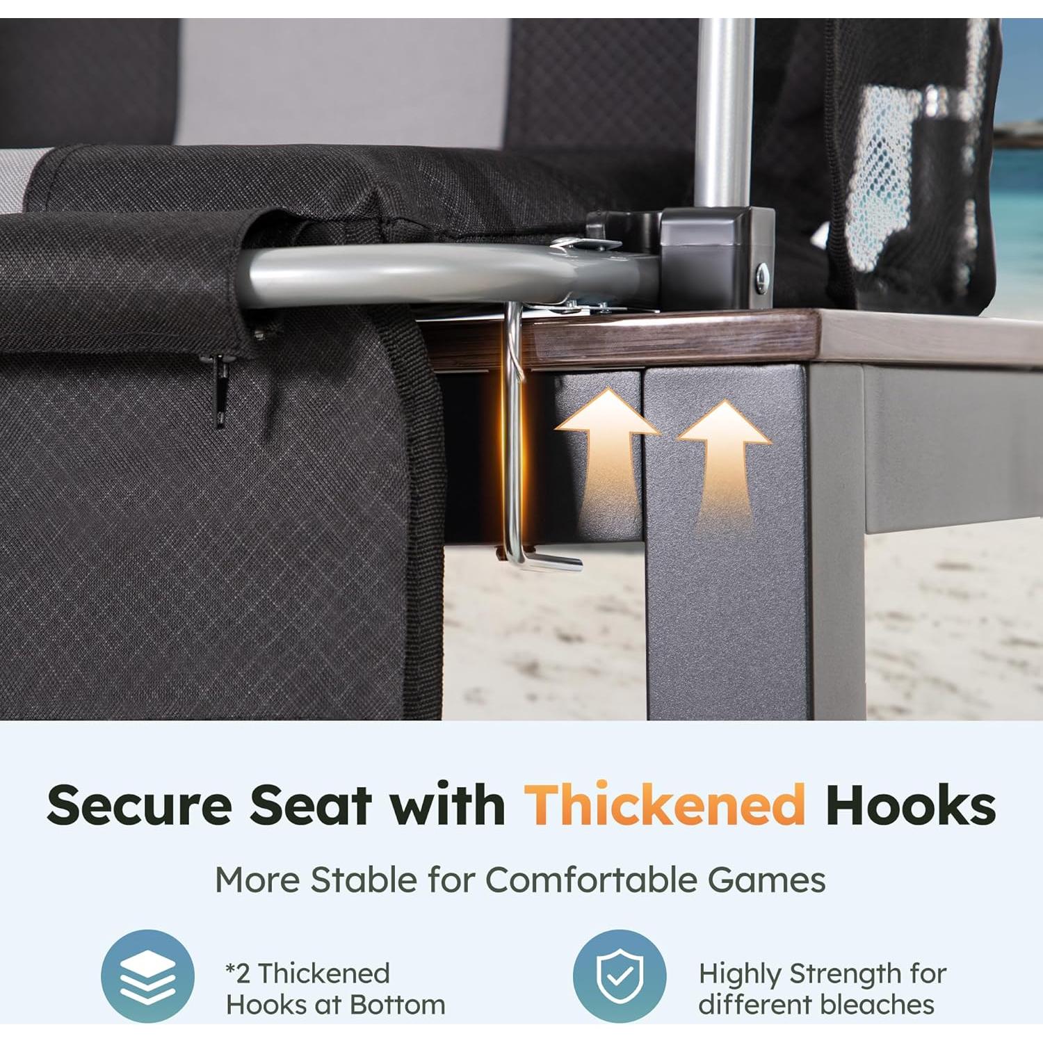 Silla Plegable de Estadio Let's Camp con Porta Vasos y Cojín