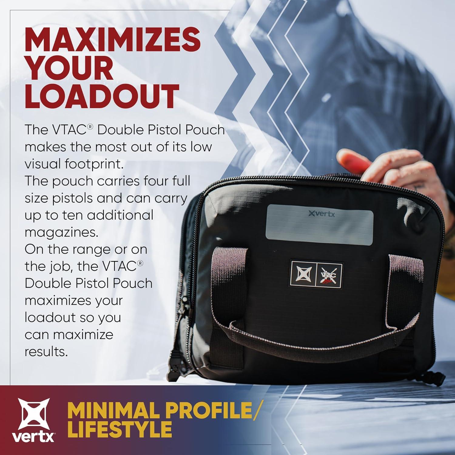 Funda Doble para Pistola Vertx VTAC - Soporte 4 Pistolas y 10 Cargadores