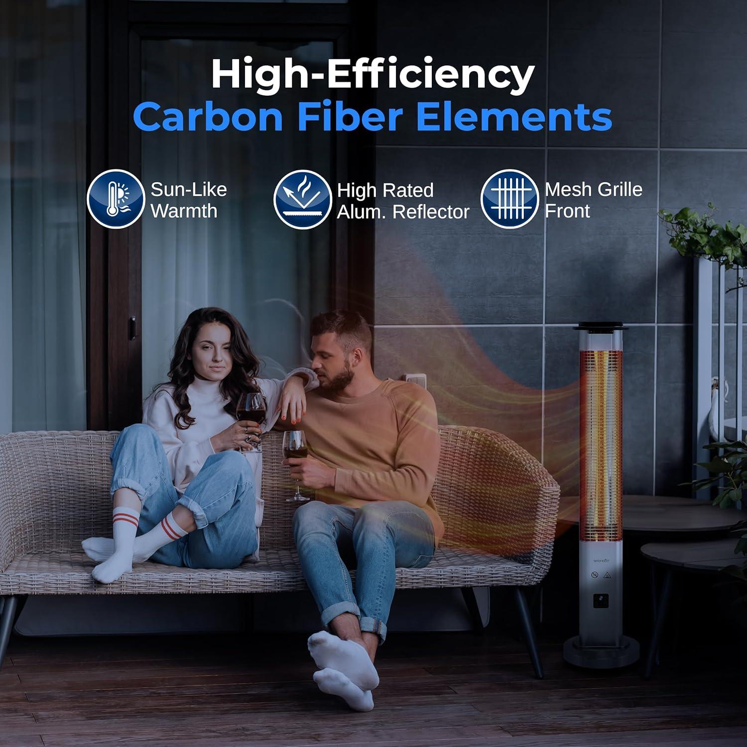 Calentador Eléctrico de Patio SereneLife 900W Infrarrojo IP65