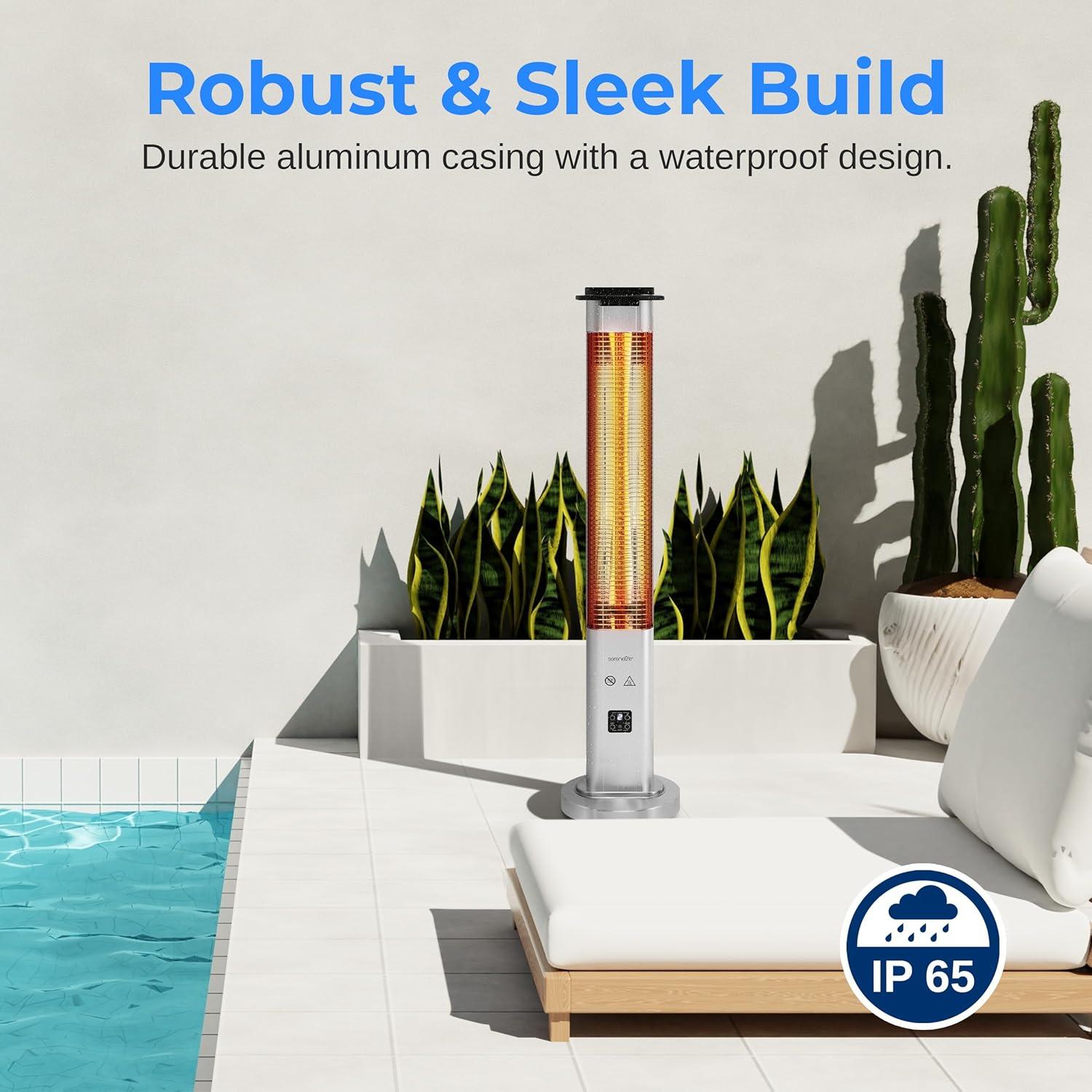 Calentador Eléctrico de Patio SereneLife 900W Infrarrojo IP65