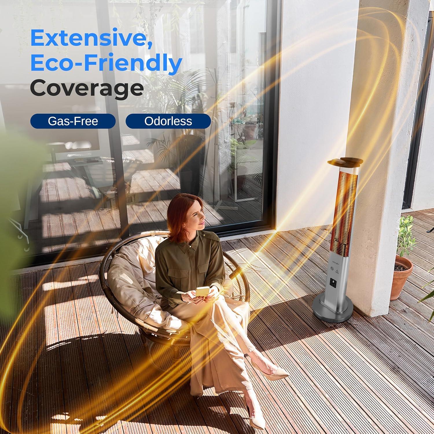 Calentador Eléctrico de Patio SereneLife 900W Infrarrojo IP65