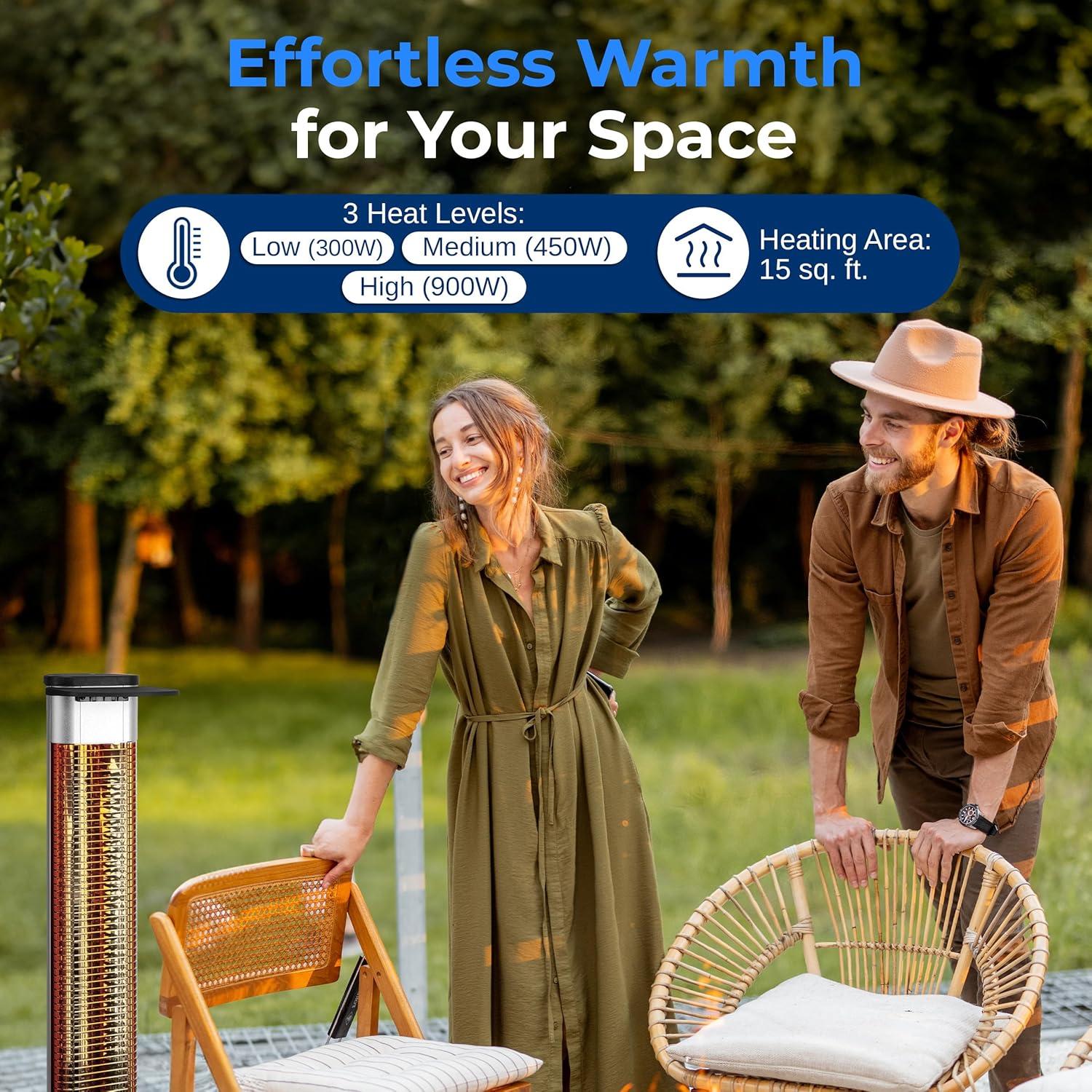 Calentador Eléctrico de Patio SereneLife 900W Infrarrojo IP65