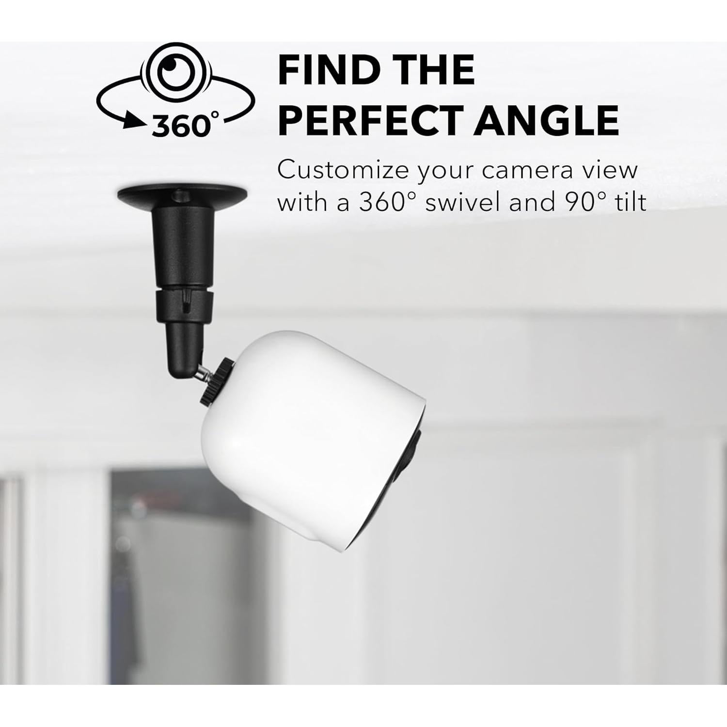 Soporte de Pared Ajustable Wasserstein para Cámaras Arlo - Negro