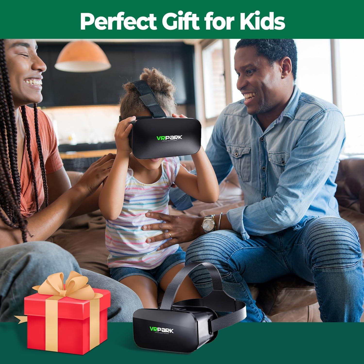 VR Headset for Phone, Virtual Reality Goggles Set vr Headsets for Kids and Adults for VR Game Video Movies Education, Compatible with iPhone 16/15/14/13/12 Samsung Android 4.5-6.7"