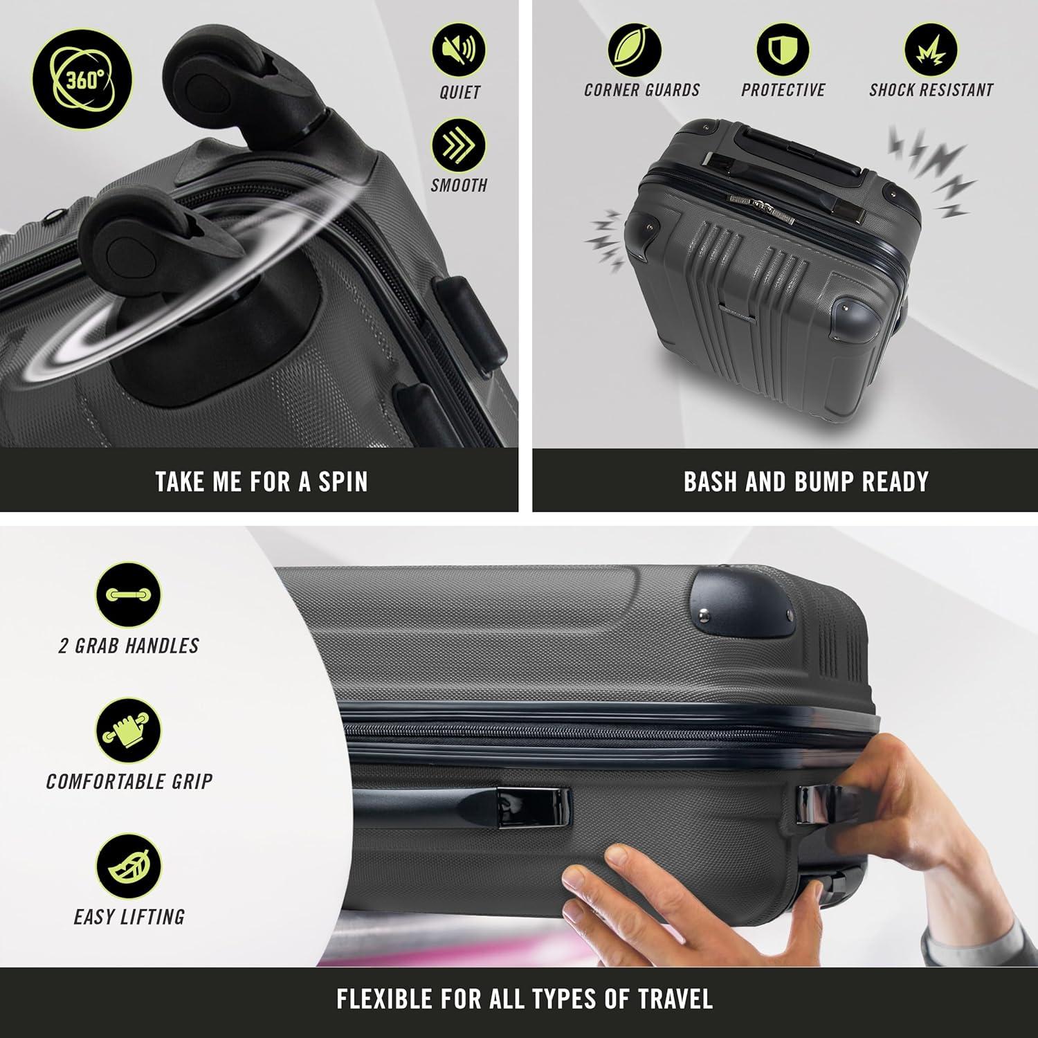 Juego de Equipaje Duro Kenneth Cole Reaction 2 Piezas Carbón