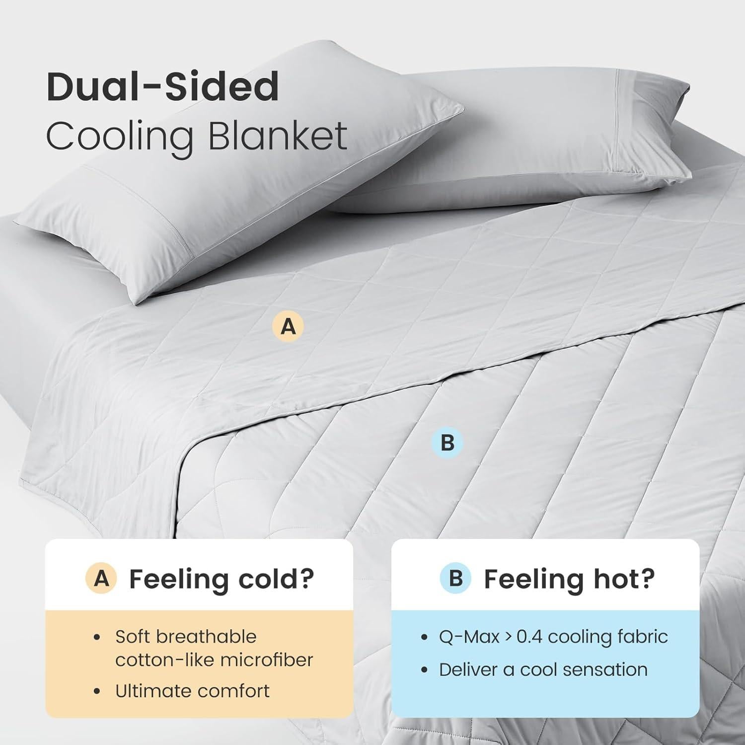 Manta Fresca y Acogedora Q-Max 0.4 127x178 cm Gris Frío