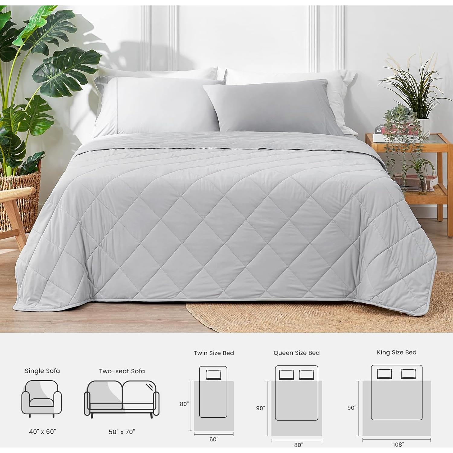 Manta Fresca y Acogedora Q-Max 0.4 127x178 cm Gris Frío