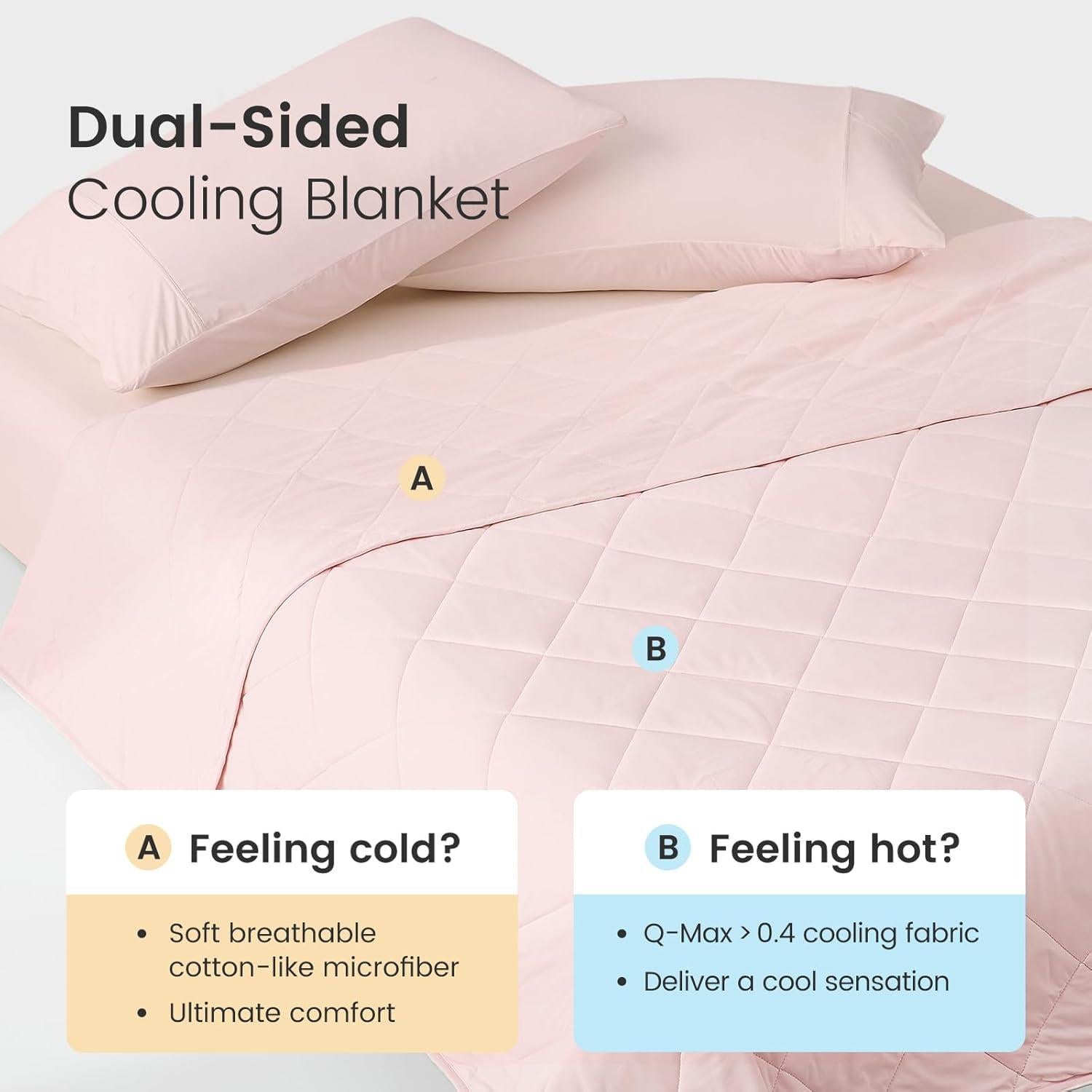 Manta Fresca y Acogedora Q-Max 0.4 127x178 cm Rosa