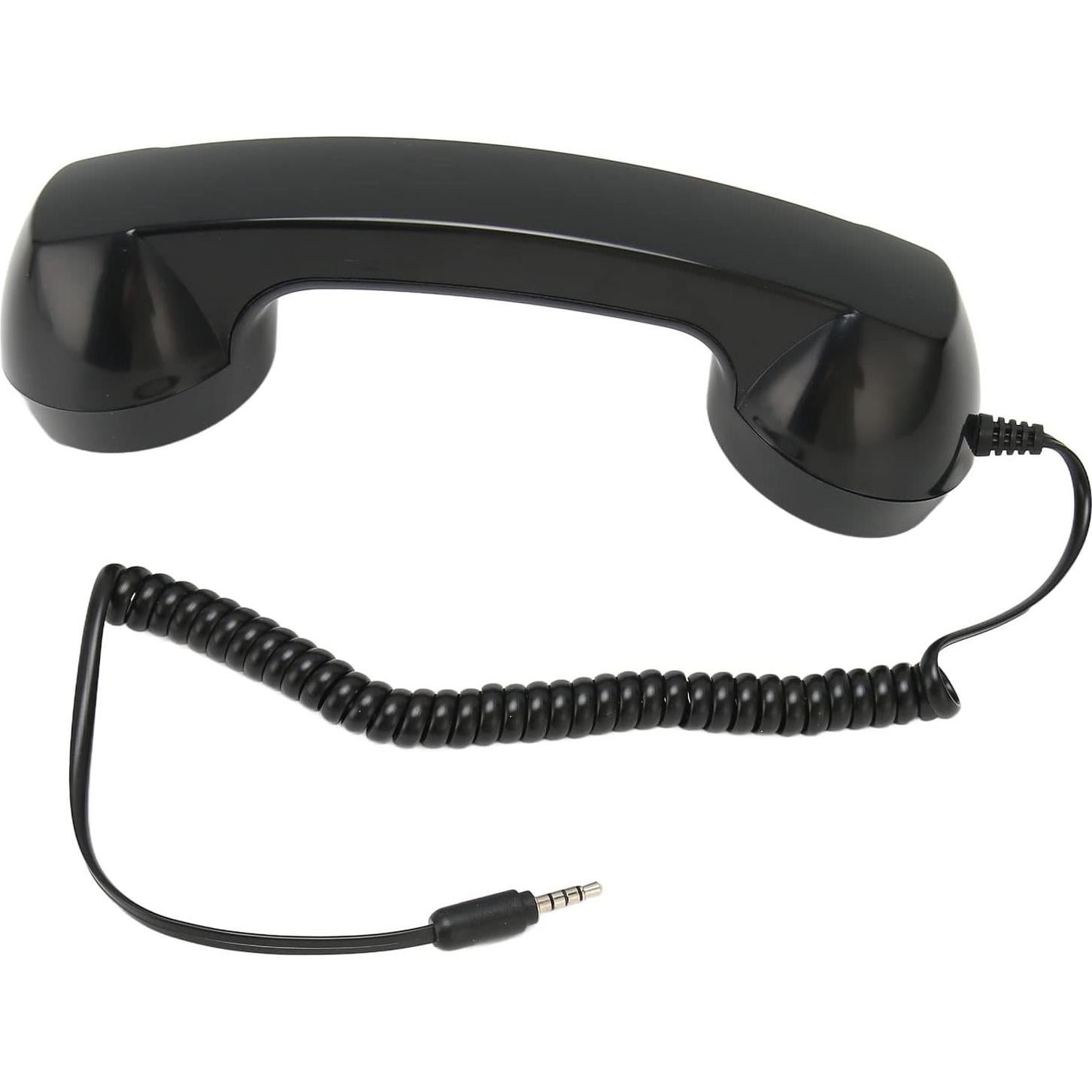 Retro Phone Handset, Handheld Cell Phone Receiver Radiation Proof Operation for Computers (Black)