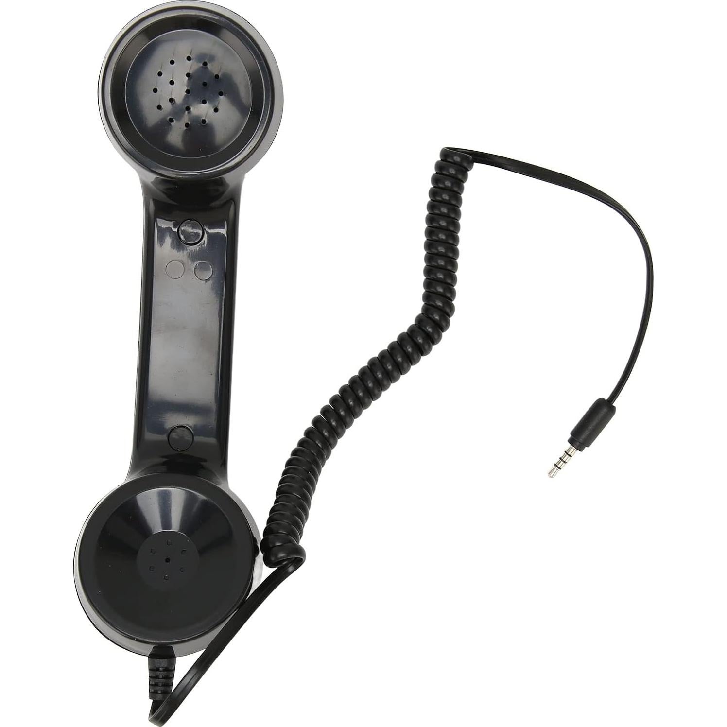 Retro Phone Handset, Handheld Cell Phone Receiver Radiation Proof Operation for Computers (Black)