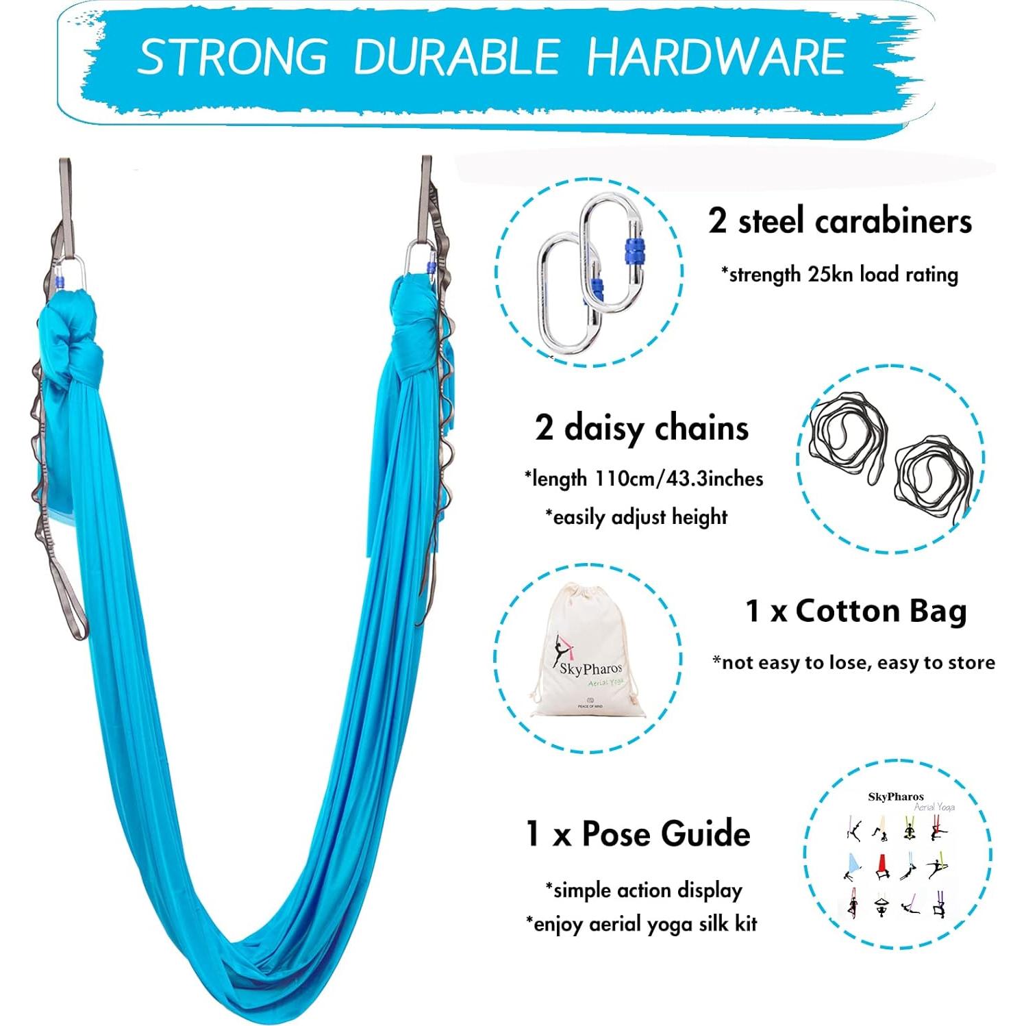 Columpio de Yoga Aéreo SKYPHAROS 5.5m Nylon Antigravedad