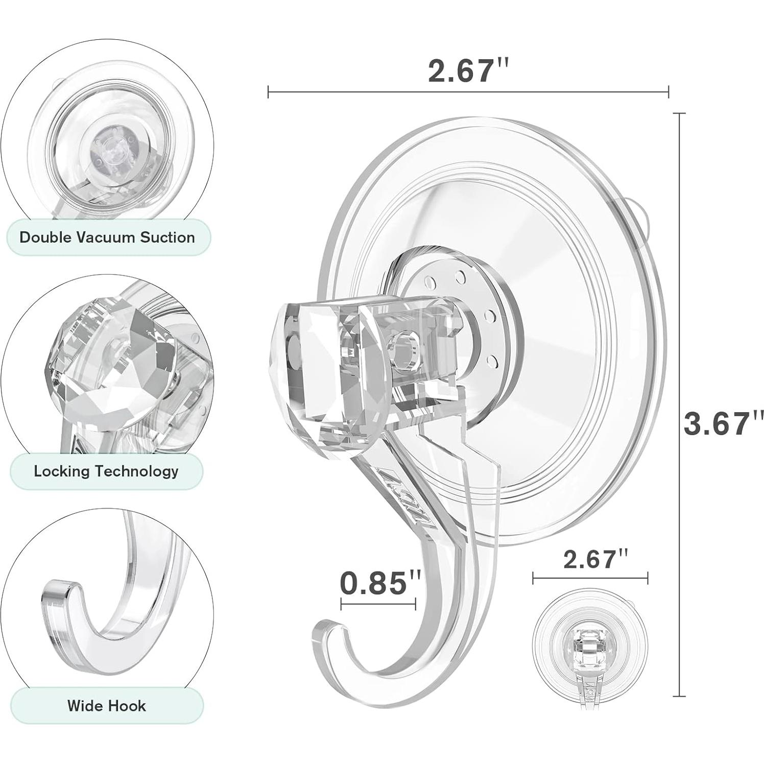 Gancho de Ventosa Grande VIS'V para Corona, 10 kg, 2 Pcs